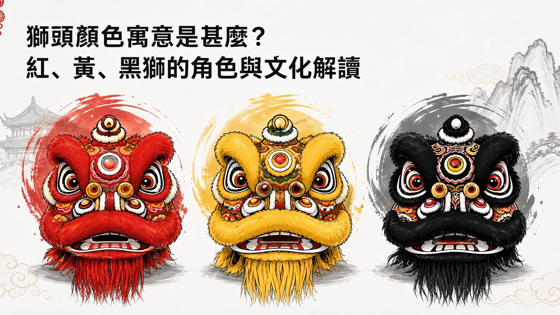 獅頭顏色寓意是甚麼?紅、黃、黑獅的角色與文化解讀